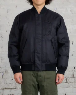 Sale Stone Island Down Deep Wave Bomber Jacket Black