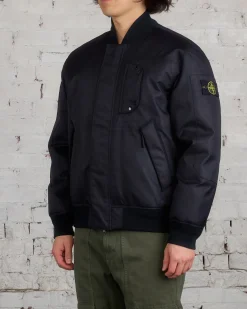 Sale Stone Island Down Deep Wave Bomber Jacket Black