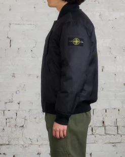 Sale Stone Island Down Deep Wave Bomber Jacket Black