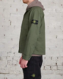 Discount Stone Island GD Cotton Ripstop Overshirt Musk