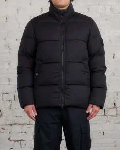 Hot Stone Island Ghost Piece Merino Twill Down Jacket Black