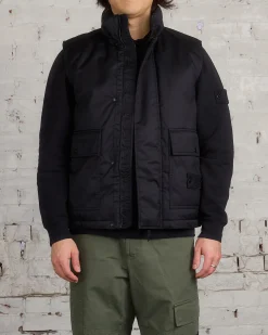 Fashion Stone Island Ghost Piece Merino Twill Cargo Vest Black
