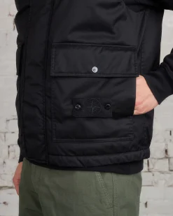 Fashion Stone Island Ghost Piece Merino Twill Cargo Vest Black