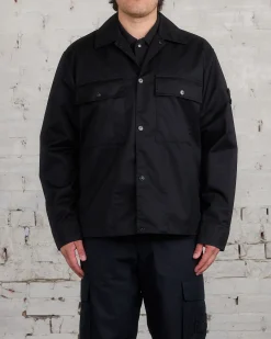 Sale Stone Island Ghost Piece Merino Twill Outershirt Black