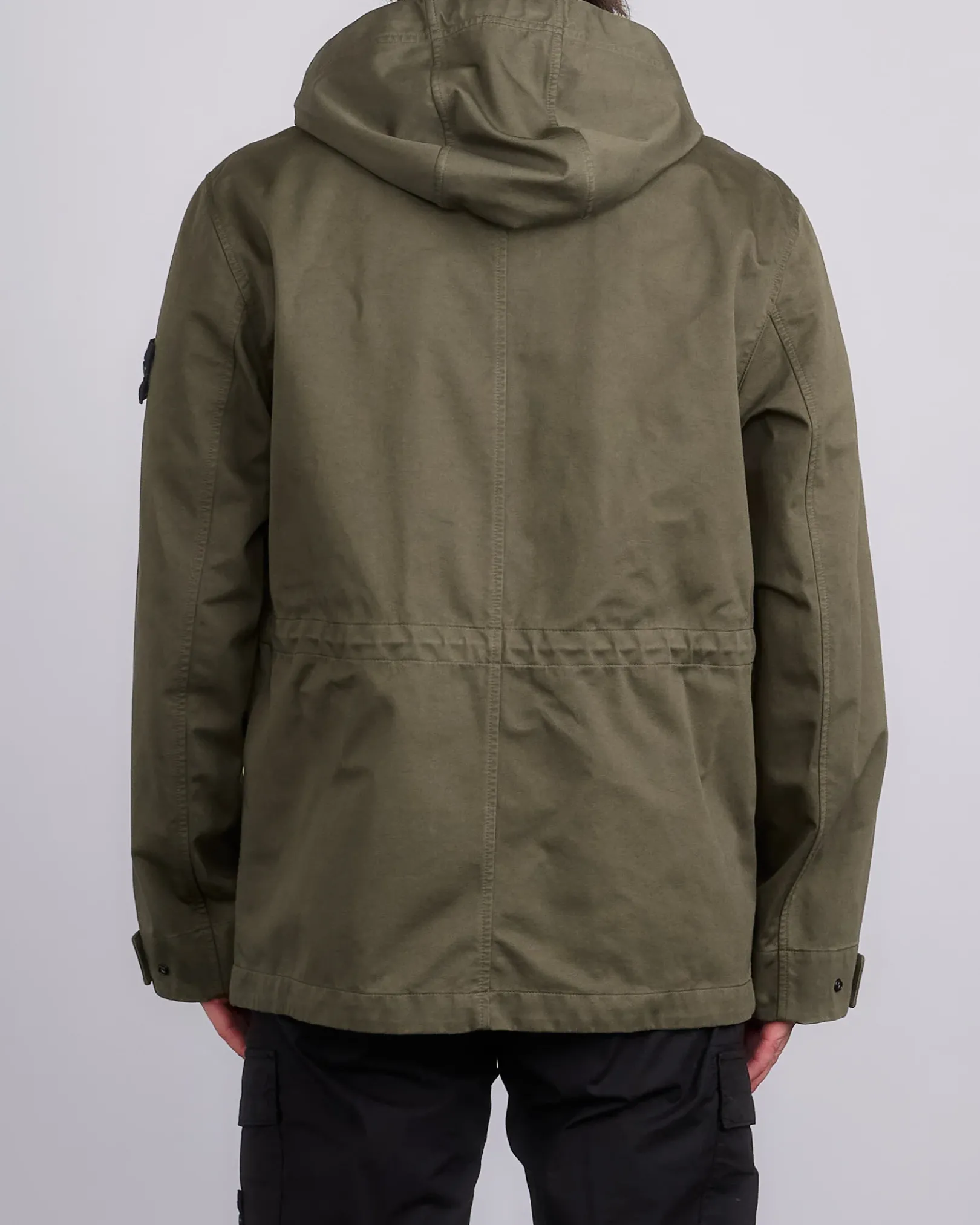 New Stone Island 3L Raso Gromatto Cotton Field Jacket Military Green
