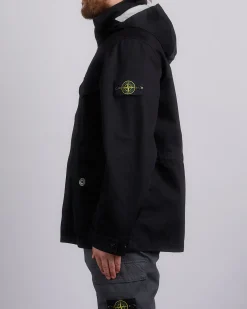 New Stone Island 3L Raso Gromatto Cotton Field Jacket Black