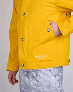 Hot Stone Island Marina Aluminum Tela Short Park Jacket Ochre