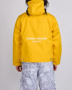 Hot Stone Island Marina Aluminum Tela Short Park Jacket Ochre