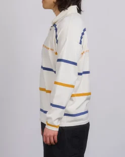 Clearance Stone Island Marnia Striped Longsleeve Polo Shirt Ivory