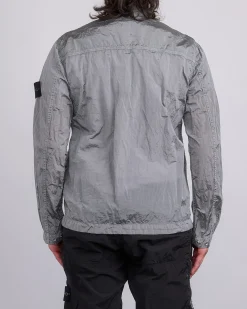 Clearance Stone Island Nylon Metal Econyl Zip Shirt Jacket Pearl Grey