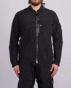 Discount Stone Island Nylon Metal Econyl Zip Shirt Jacket Black