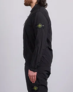 Discount Stone Island Nylon Metal Econyl Zip Shirt Jacket Black