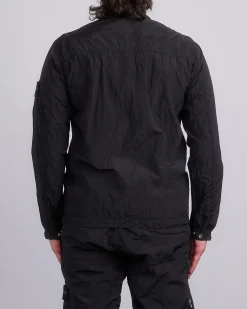 Discount Stone Island Nylon Metal Econyl Zip Shirt Jacket Black