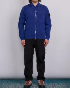 Online Stone Island Nylon Metal Econyl Zip Shirt Jacket Bright Blue