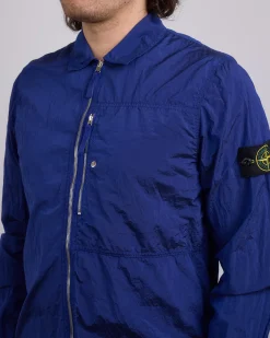 Online Stone Island Nylon Metal Econyl Zip Shirt Jacket Bright Blue