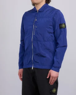 Online Stone Island Nylon Metal Econyl Zip Shirt Jacket Bright Blue