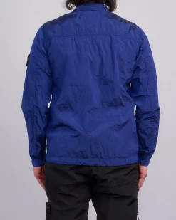 Online Stone Island Nylon Metal Econyl Zip Shirt Jacket Bright Blue