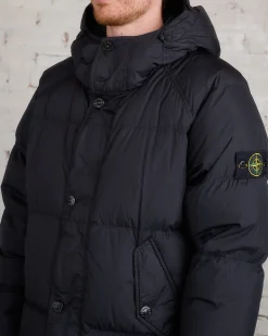 Clearance Stone Island Nylon Rep Down Parka Black
