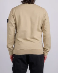 Outlet Stone Island Organic Cotton Fleece Crewneck Desert