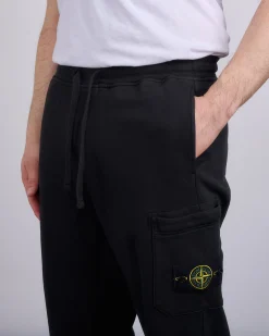 Best Stone Island Organic Cotton Fleece Cargo Pant Black