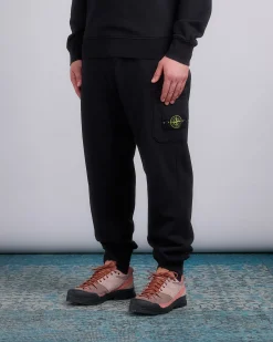 Best Stone Island Organic Cotton Fleece Cargo Pant Black
