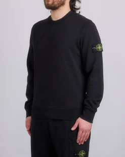 New Stone Island Organic Cotton Fleece Crewneck Black