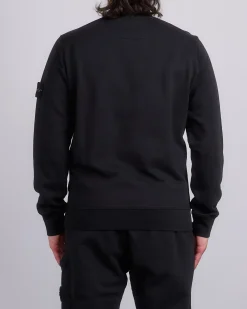New Stone Island Organic Cotton Fleece Crewneck Black