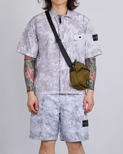 Outlet Stone Island Resin Treated Cordura Cross Body Bag Dark Beige