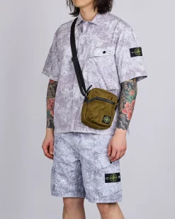 Outlet Stone Island Resin Treated Cordura Cross Body Bag Dark Beige