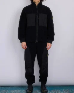 Best Stone Island Teddy Fleece Zip Jacket Black