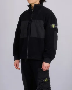 Best Stone Island Teddy Fleece Zip Jacket Black