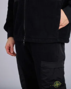 Best Stone Island Teddy Fleece Zip Jacket Black
