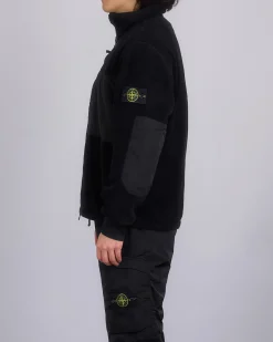 Best Stone Island Teddy Fleece Zip Jacket Black