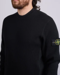 New Stone Island Waffle Fleece Crewneck Black
