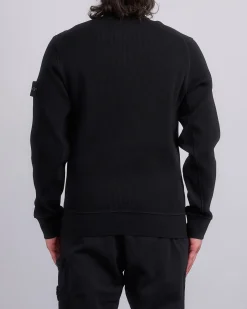New Stone Island Waffle Fleece Crewneck Black