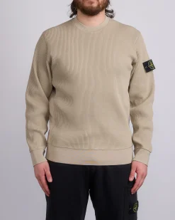 Hot Stone Island Waffle Fleece Crewneck Desert