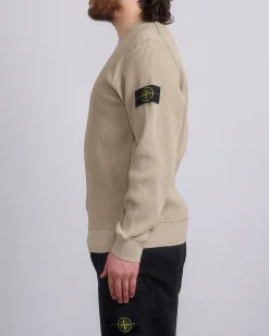 Hot Stone Island Waffle Fleece Crewneck Desert