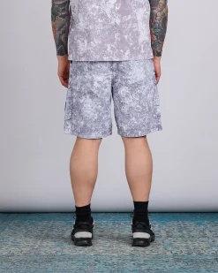 Outlet Stone Island White Pigment Print Belted Short Pearl Grey