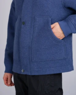 Outlet Stone Island Wool Nylon Gauze Jacket Royal Blue