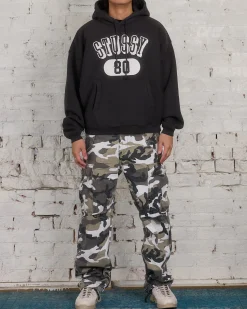 Best Stussy 80 Relaxed Hooded Sweatshirt Washed Black