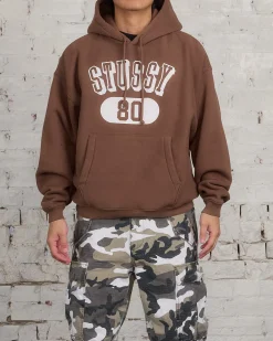 Outlet Stussy 80 Relaxed Hooded Sweatshirt Brown