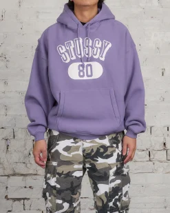 Clearance Stussy 80 Relaxed Hooded Sweatshirt Ash Purple