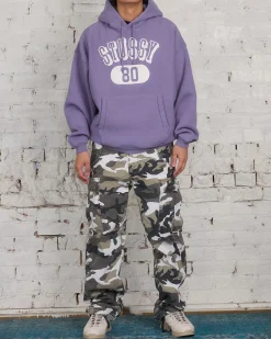Clearance Stussy 80 Relaxed Hooded Sweatshirt Ash Purple