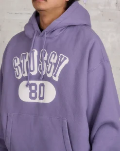 Clearance Stussy 80 Relaxed Hooded Sweatshirt Ash Purple
