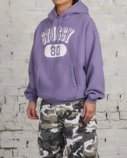 Clearance Stussy 80 Relaxed Hooded Sweatshirt Ash Purple