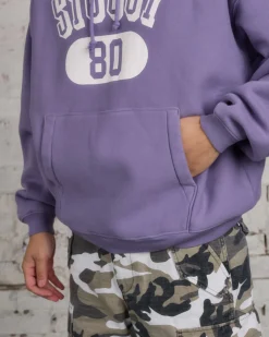 Clearance Stussy 80 Relaxed Hooded Sweatshirt Ash Purple