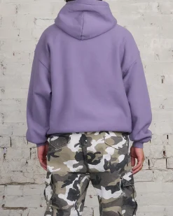 Clearance Stussy 80 Relaxed Hooded Sweatshirt Ash Purple