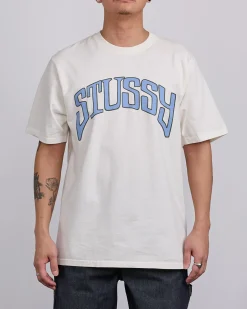 Fashion Stussy Arched Pigment Dyed T-Shirt Natural