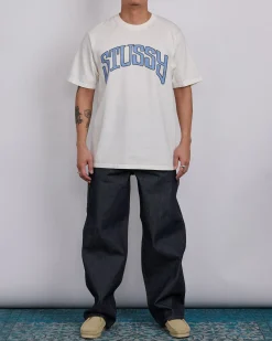 Fashion Stussy Arched Pigment Dyed T-Shirt Natural