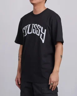 Online Stussy Arched Pigment Dyed T-Shirt Black